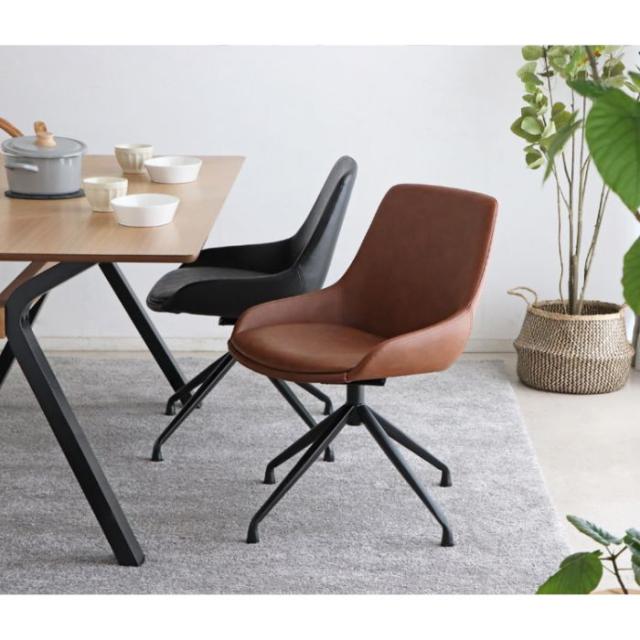 ダイニングチェア ダイニング ラウンドチェア×レザー カフェ